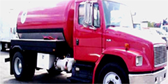 Red tanker truck septic service