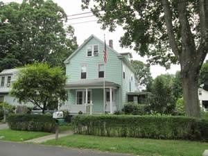 Residential property inspected — pale blue Victorian house 6